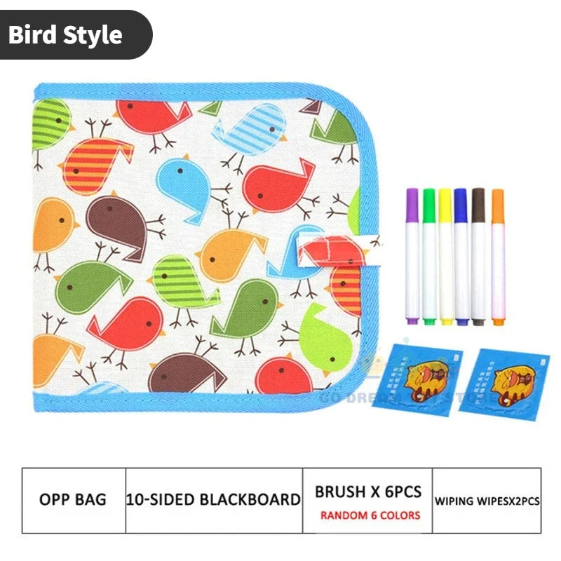 "Quadro de Desenho Apagável Portátil - Brinquedo Educativo Montessori para Crianças"