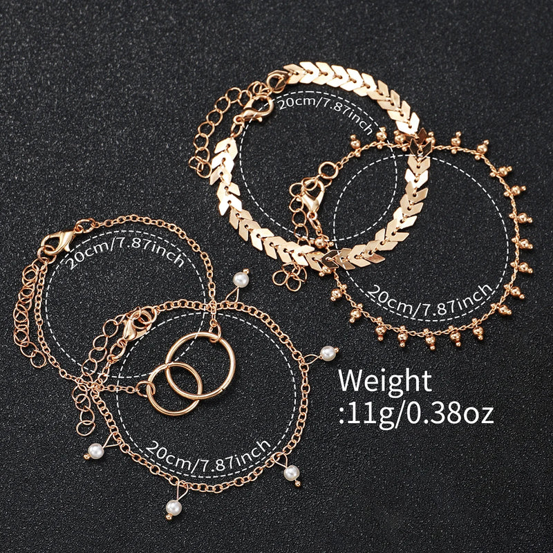 Conjunto de Relógios Femininos Dourado - 5 Peças, Aço Inoxidável